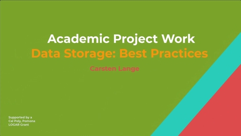 Thumbnail for Data Storage: Best Practices