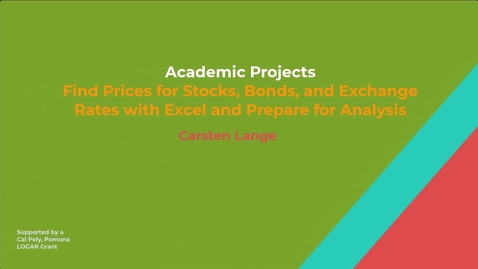 Thumbnail for Find Prices for Stocks, Bonds, and Exchange Rates with Excel and Prepare for Analysis