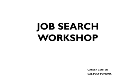 Thumbnail for entry Job Search Workshop