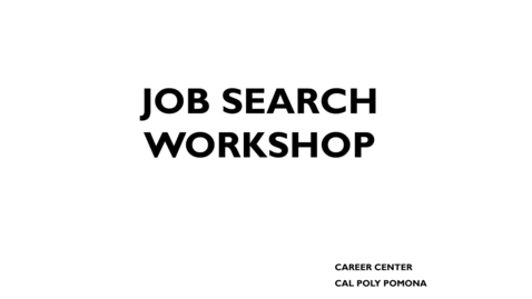 Thumbnail for Job Search Workshop