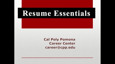 Thumbnail for Resume Essentials