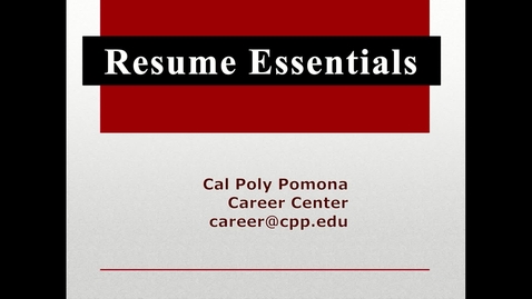 Thumbnail for entry Resume Essentials