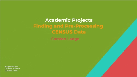 Thumbnail for Finding and Pre-Processing CENSUS Data
