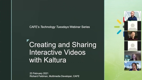 Thumbnail for Technology Tuesday: Kaltura, Feb-23, 2021