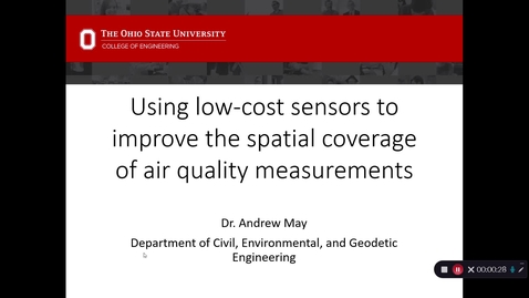 Thumbnail for entry 2020/01/23 Dr. Andrew May- &quot;Using low-cost sensors to improve the spatial coverage of air quality measurements&quot;