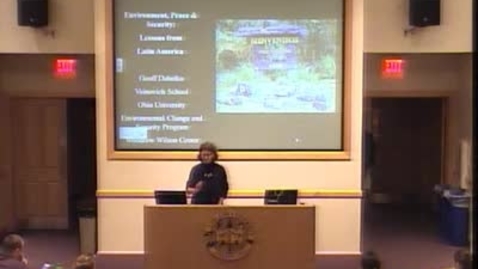 Thumbnail for 2013/11/07 Dr. Geoffrey Dabelko- &quot;Environment, Peace, and Security: Lessons from Latin America&quot; Environmental Lecture