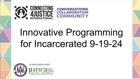 Thumbnail for Innovative Programming for Incarcerated 9-19-24