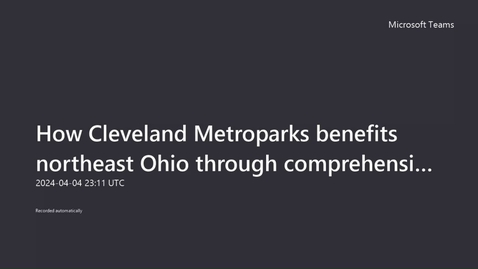 Thumbnail for entry How Cleveland Metroparks benefits northeast Ohio through comprehensive watershed management