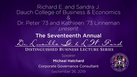 Thumbnail for The Seventeenth Annual Lucille G. and L.W. Ford Distinguished Lecture Series