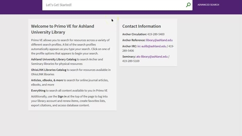 Thumbnail for Video 10: A-Z Database List Link, LibGuides Link, and ILL Request Link