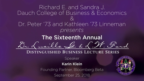 Thumbnail for entry The Sixteenth Annual Dr. Lucille G. and L.W. Ford Distinguished Business Lecture Series