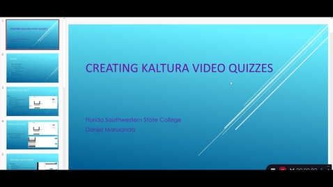 Thumbnail for FacTech@FSW Presents: Creating Kaltura Video Quizzes with Professor Daniel Marulanda