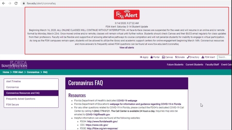 Thumbnail for Coronavirus (COVID 19) Update and Academic Continuity-Dr. Eileen DeLuca