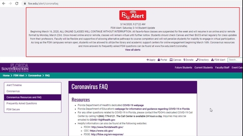 Thumbnail for entry Coronavirus (COVID 19) Update and Academic Continuity-Dr. Eileen DeLuca