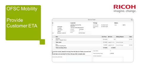 Thumbnail for OFSC Moiblity Provide Customer ETA Function