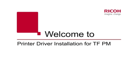 Thumbnail for entry TotalFlow PM printer driver installation