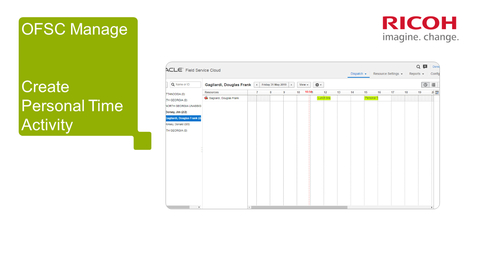Thumbnail for OFSC Manage Create Personal Time Event for Technician