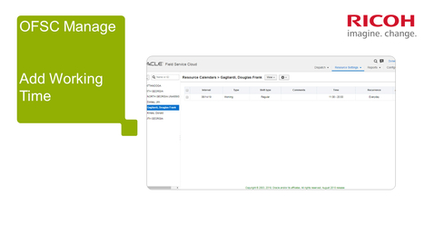 Thumbnail for OFSC Manage Add Working Time 