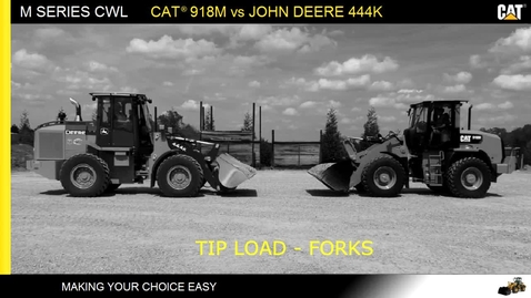 Thumbnail for entry Cat 918M vs Deere 444K: Tip Load - Forks
