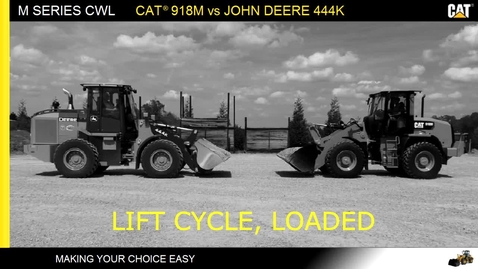 Thumbnail for entry Cat 918M vs Deere 444K: Lift Cycle, Loaded