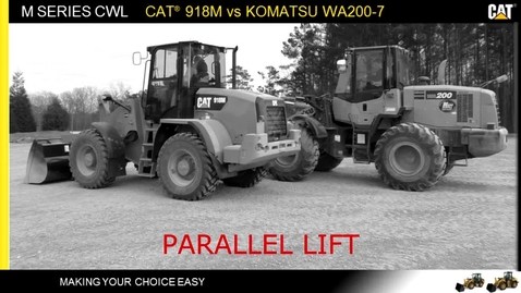 Thumbnail for entry Cat 918M vs Komatsu WA200-7: Parallel Lift