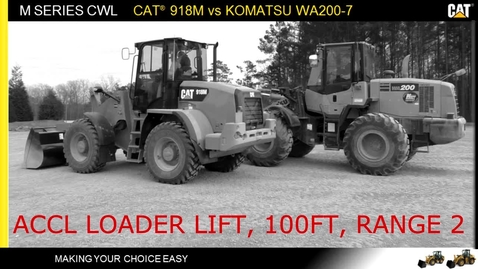 Thumbnail for entry Cat 918M vs Komatsu WA200 _7: Accl Loader Lift