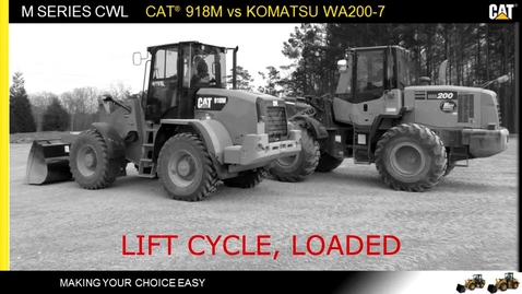 Thumbnail for Cat 918M vs Komatsu WA200_7: Lift Cycle, Loaded