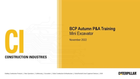 Thumbnail for entry BCP 2022 Autumn P&amp;A - Mini Excavator Session