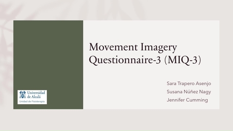 Miniatura para la entrada Cuesionario Movement Imagery Questionnaire (MIQ-3)