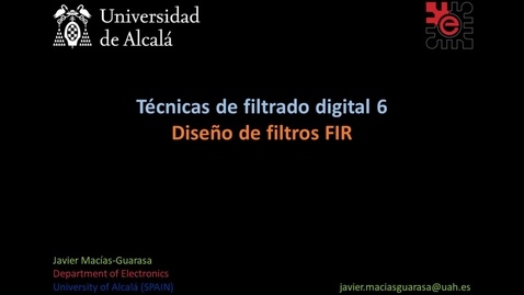 Miniatura para la entrada Bloque 4.2 06: Filtrado digital 6. Diseño de filtros FIR (16:33)