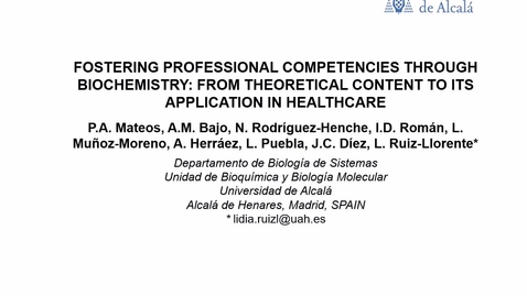Miniatura para FOSTERING PROFESSIONAL COMPETENCIES THROUGH BIOCHEMISTRY: FROM THEORETICAL CONTENT TO ITS APPLICATION IN HEALTHCARE