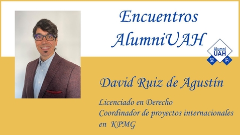 Miniatura para la entrada Encuentros AlumniUAH  · David Ruiz de Agustin