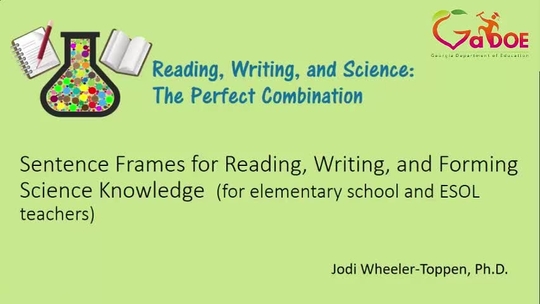 Sentence Frames for Reading, Writing, and Forming Science Knowledge