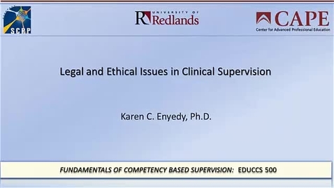 Thumbnail for entry Karen Enyedy Ethics and Legal Issues -1