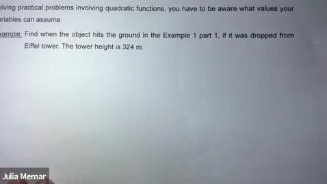 Thumbnail for Worked example 1: A kinematics question - something is dropped from a tower