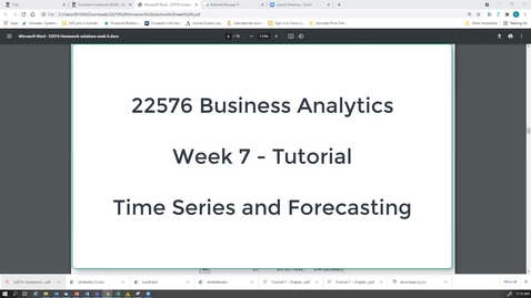 Thumbnail for BA TUT week 7 - Forecasting