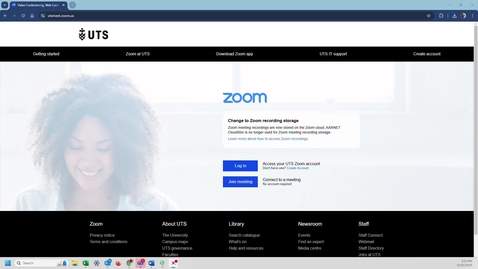 Thumbnail for UTS Telepractice Zoom Schedule permissions