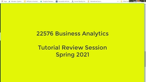 Thumbnail for entry 22576 Tutorial Week 12 Review Session