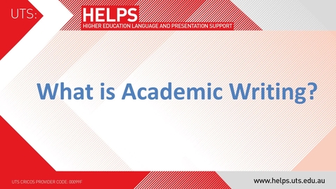 Thumbnail for entry What is academic writing?