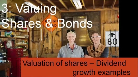 Thumbnail for UTS MBAe eFinance Topic 3 - 5 Shares dividend growth examples