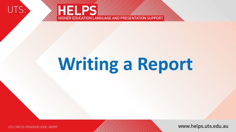 Thumbnail for entry How to write a report