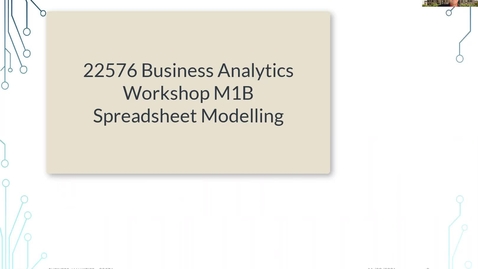 Thumbnail for Workshop Week 2: Spreadsheet Modelling