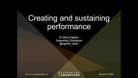 Thumbnail for Steve Ingham  - Supporting Champions