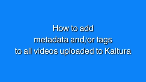Thumbnail for How To: add default metadata on transcoding profile