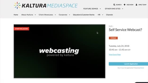 Thumbnail for [INTERNAL] Self Service Webcasting Training