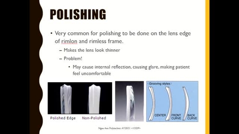 Thumbnail for Polishing lens edge and care for rimlon and rimless glasses