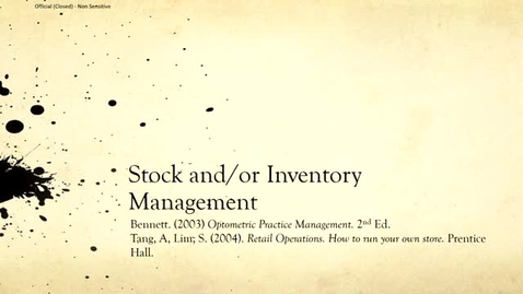 Thumbnail for entry OPME - Lecture 11: Stock and Inventory Management