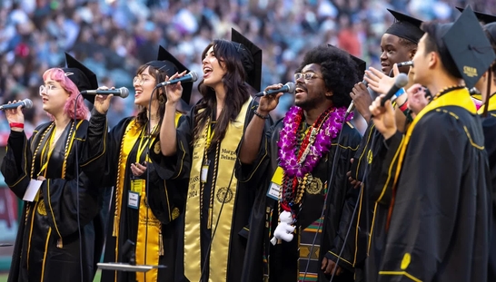 CSULB 2024 Commencement _Photo of Grads Singing