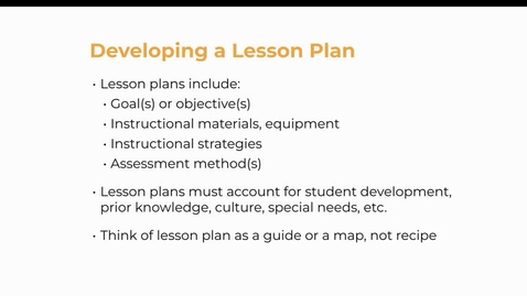 Thumbnail for Ch 13, part 3: Developing and Communicating Lesson Plans