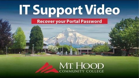 Thumbnail for Portal - How to recover your portal password